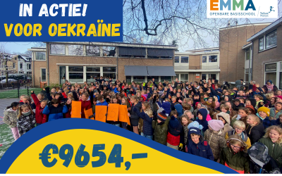 Leerlingen van de Koningin Emmaschool in Bussum halen €9654,- op voor Oekraïne